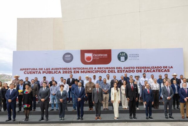 Autoridades estatales, municipales y fiscalizadoras durante la apertura de auditorías de la Cuenta Pública 2025 en Zacatecas