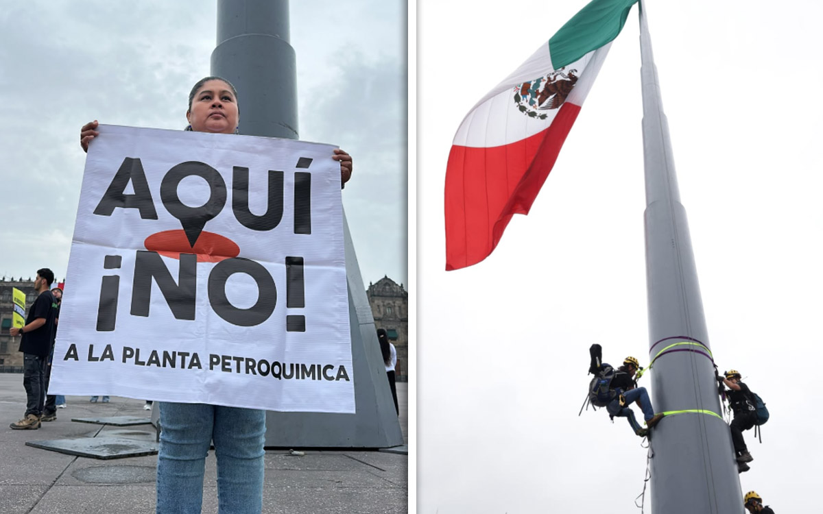 Greenpeace lleva al Zócalo la protesta contra la planta de amoníaco en Topolobampo